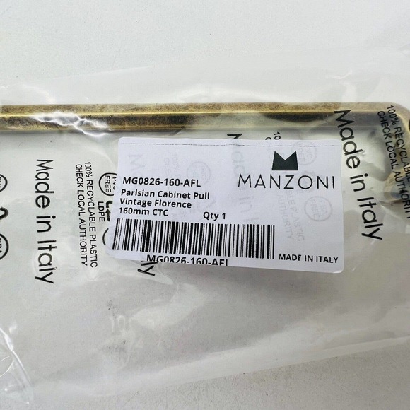 Manzoni MG0826-160-AFL Parisian Cabinet Pull Handle Antique‎ Florence 160mm CTC - Picture 5 of 9